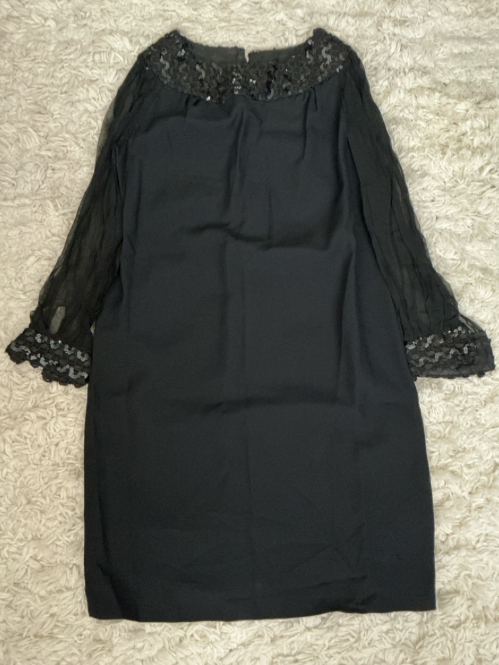 VINTAGE 60s Black Sequin Party Dress